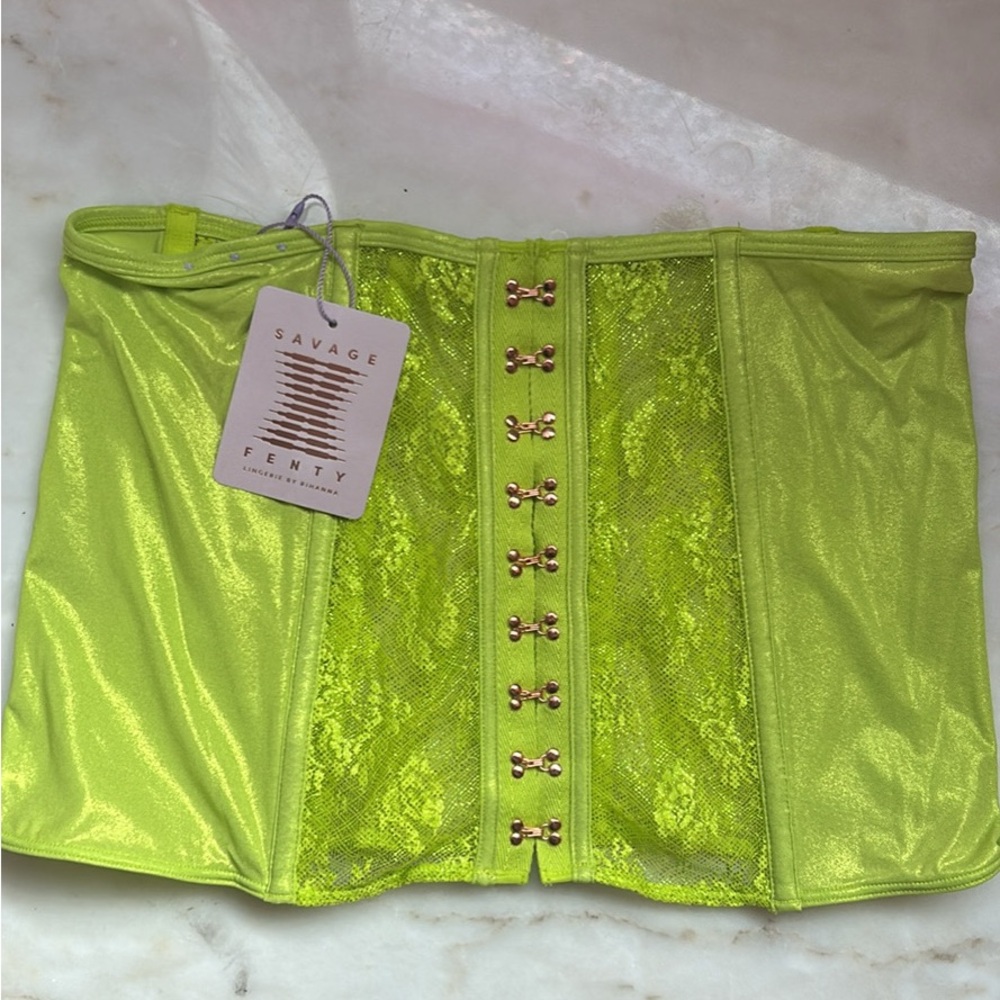 Savage X Fenty Lime Green Mesh Corset